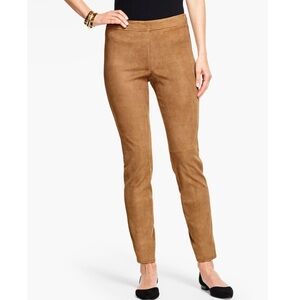 Talbot’s Goat Suede Tan Brown Slim Ankle Pants, Sz 4